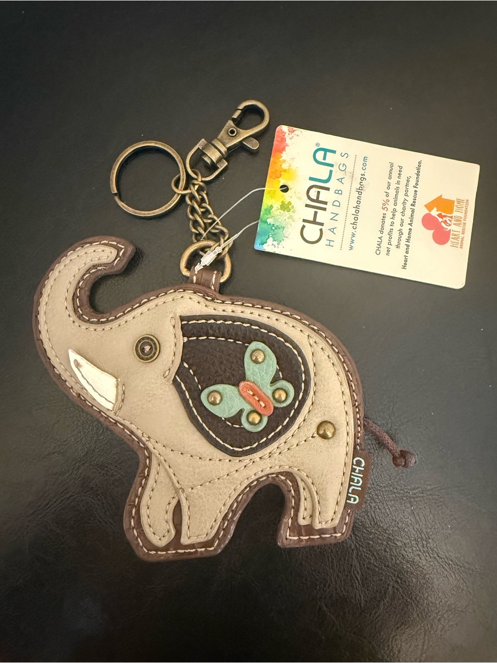 Chala Elephant Coin Purse Bag Charm.  NWT